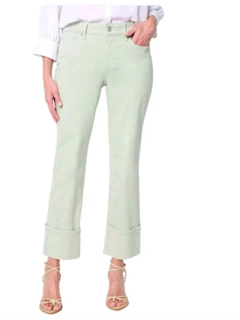 NYDJ Womens Jeans Size 20W Tomatillo Green Marilyn Straight Cuff New